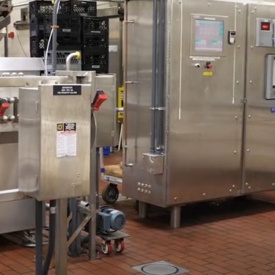 clean dairy factory machine